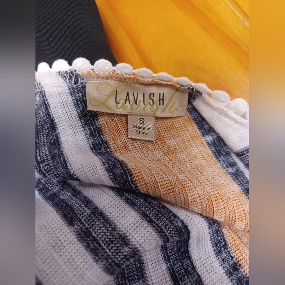 Lavish Brand Women's Multicolor Fringed Cardigan Size S - Picture 3 of 4